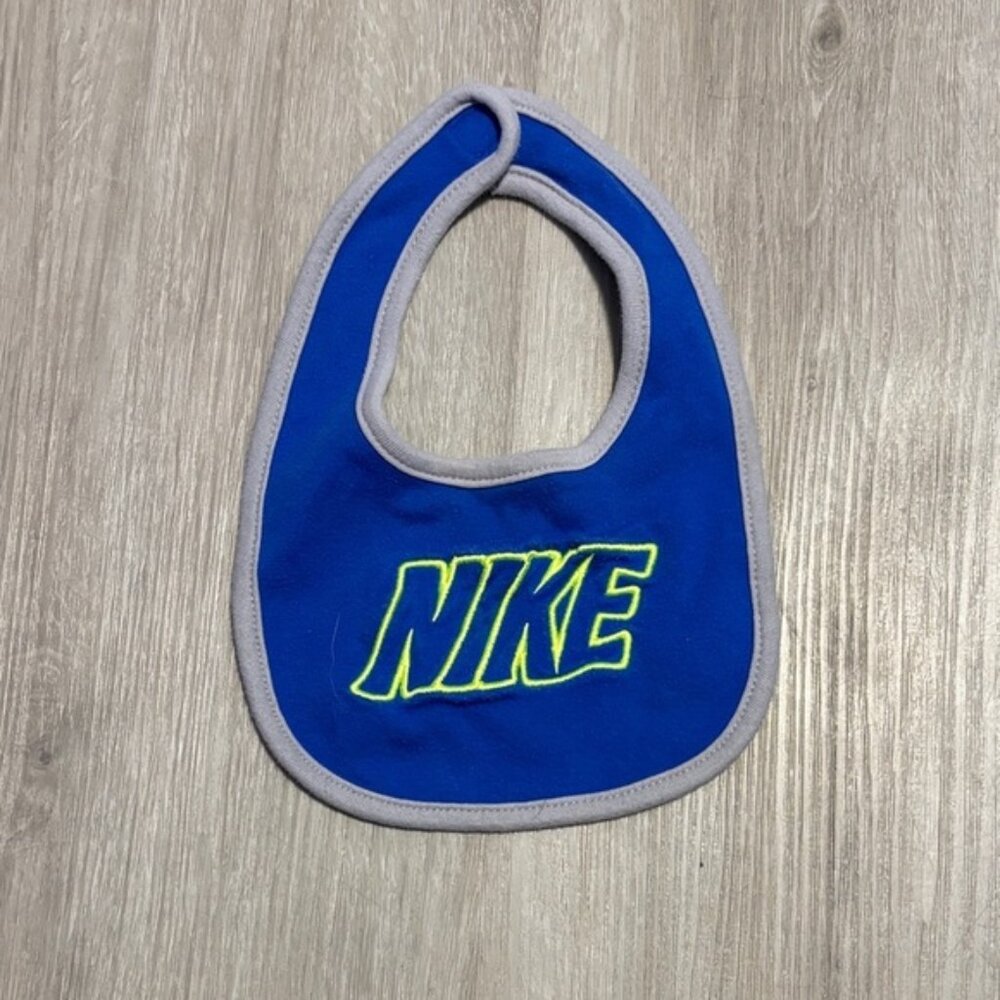 Nike Royal Blue Baby Bib with Gray Trim